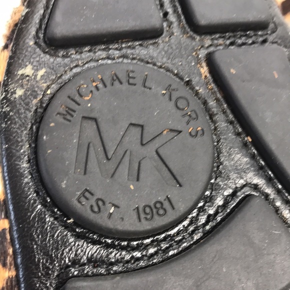 Michael Kors Hair Calf Leather Upper Leopard 🐆 Print Flat Driving Shoes - Picture 7 of 8